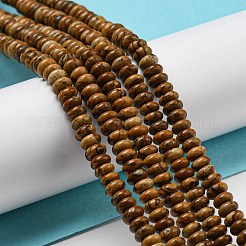 天然石ピクチャージャスパービーズ連売り  ロンデル  4~4.5x2~2.5mm  穴：1.2mm  約155~163個/連  15.24''~15.31''（38.7~38.9センチメートル）&nbsp;G-K343-C10-01