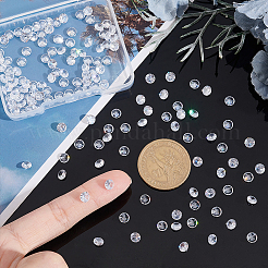 150 個のキュービックジルコニアカボション  グレードA  多面カット  ダイヤモンド  透明  5x3mm&nbsp;ZIRC-PH0001-28