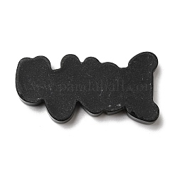 オペーク樹脂カボション  単語、私はあなたを愛して  ダークオレンジ  21x42.5x5mm&nbsp;CRES-M022-01D