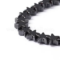 黒いクリスマススター非磁性合成ヘマタイトビーズ連売り  サイズ：直径約6mm  厚さ2mm  穴：1mm  約87個/連  15.7インチ&nbsp;X-G-D015-21