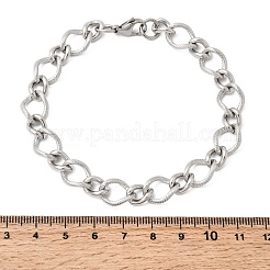 男性用201ステンレススチール製リンクチェーンブレスレット  ステンレス鋼色  8.74インチ（22.2cm）&nbsp;STAS-T077-11P