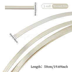 925スターリングシルバーワイヤー  フラット  銀  2x0.3mm  約1.64フィート（0.5m）/箱&nbsp;STER-BC0001-51