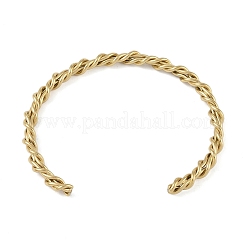 304ステンレススチールオープンカフツイストバングルレディース  ゴールドカラー  内径：1-7/8x2-1/2インチ（4.8x6.3cm）  5mm&nbsp;BJEW-G706-03G