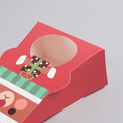 クリスマス厚紙紙箱  クリアウィンドウ付き  キャンディーバッグ  クリスマスパーティーの好意  クマ  レッド  5.5x10.3x16.9cm&nbsp;CON-G008-B03