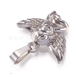 変色しにくい201ステンレススチールペンダント  天使  ステンレス鋼色  17x22x5mm  穴：9x3mm&nbsp;STAS-N096-18P