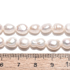 天然養殖淡水パールビーズ連売り  研磨両側  乳白色  7~11.5x5.5~8.5x3~6mm  穴：0.6mm  約22~23個/連  6.69~7.09インチ（17~18cm）&nbsp;PEAR-N028-04