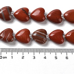 天然石レッドジャスパービーズ連売り  シードビーズで  ハート  14~15x15x6~6.5mm  穴：1.4mm  約23~24個/連  14.57''（37センチメートル）&nbsp;G-E614-A14-01