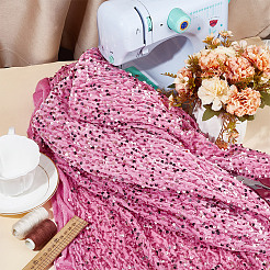 ポリエステル織物  ペットのスパンコール付き  衣類アクセサリー  ショッキングピンク  150~163x0.06cm  3m / pc&nbsp;DIY-WH0622-125A