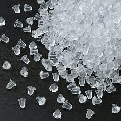 プラスチックベルイヤーナット600個。  安全ピアスバックキャッチ  透明  4x4mm  穴：1mm&nbsp;FIND-FS0001-83