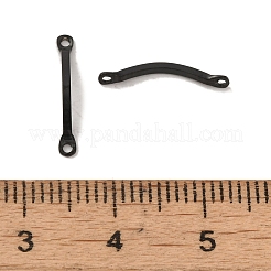 304ステンレススチールコネクタチャーム  湾曲バーリンク  電気泳動黒  15x2x2.5mm  穴：1mm&nbsp;STAS-Q323-11EB