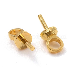 真鍮製カップペグベイルペンダント  片穴ビード用  ゴールドカラー  7x3mm  穴：1.5mm  ピン：0.5mm  100個/袋&nbsp;KK-Z018-01B-G