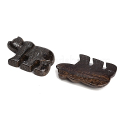 天然ブロンズ石彫刻ペンダント  ズニ族のクマのチャーム  30~32.5x46~47x6~8mm  穴：1mm&nbsp;GG-CBA3958-02E