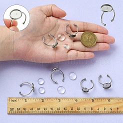 DIY ブランクドーム 304 ステンレススチール オープンカフリング作成キット  ステンレス鋼色  1.5mm  内径：18~18.2mm&nbsp;DIY-YW0008-56