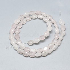 天然石ローズクォーツビーズ連売り  オーバル  8x6x4mm  穴：1mm  約49~50個/連  14.5インチ〜14.7インチ&nbsp;G-S357-B07