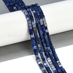 染め加工天然のラピスラズリビーズ連売り  キューブ  3.5x3.5x3.5mm  穴：0.7mm  約110個/連  15.16''（38.5センチメートル）&nbsp;G-B129-A18-01