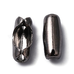 真鍮製ボールチェーンコネクター  カドミウムフリー＆鉛フリー  ガンメタ色  5.5x2mm  1.5mmボールチェーンに適合&nbsp;EC309-1B