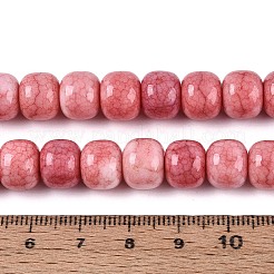 グラデーション染めガラスビーズ連売り  イミテーション翡翠  バレル  インディアンレッド  10~10.5x8~8.5mm  穴：1~1.4mm  約87~93個/連  29.33~31.30インチ（74.5~79.5cm）&nbsp;GLAA-N067-01A-10