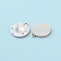 925スターリングシルバーペンダント  愛のチャームという言葉が付いたフラットラウンドい  バレンタインデーの  銀  14x12x1.3mm  穴：0.9mm&nbsp;STER-C004-03S