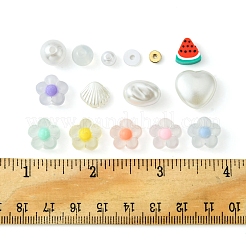DIYビーズジュエリー作りの発見キット  模造パール、ラウンド、ディスク、シェル形状のアクリル & プラスチック ビーズを含む  ミックスカラー  1148個/箱&nbsp;DIY-FS0005-65