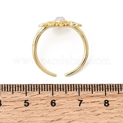女性用真鍮樹脂カフリング  太陽の開いたリング  ゴールドカラー  15x16mm  内径：17.8mm&nbsp;RJEW-K312-06G