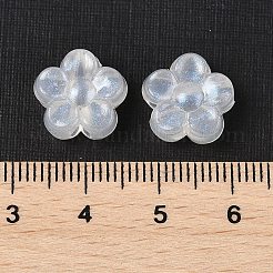 透明なアクリルビーズ  花  グリッターパウダー付き  ホワイトスモーク  12x12.5x6mm  穴：3mm  約1064個/500g&nbsp;TACR-F009-05