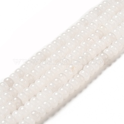 天然石ホワイトジェイドビーズ連売り  ロンデル  8x5mm  穴：0.7mm  約70個/連  14.76~14.96インチ（37.5~38cm）&nbsp;X-G-D481-17A