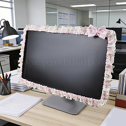 ポリエステルレースコンピュータフレームカバー1個  蝶結び  ピンク  840~880x45~55x2.5~17.5mm&nbsp;AJEW-CN0007-75B