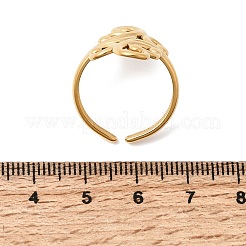 女性用304ステンレススチールカフオープンリング  イオンプレーティング（ip）  18KGP本金メッキ  26.5mm  内径：18mm&nbsp;RJEW-L342-16G