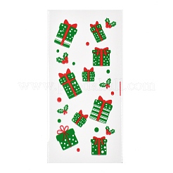 クリスマスのテーマoppプラスチック収納バッグ  チョコレート用  キャンディ  クッキーギフト包装  ギフトボックス模様  27x13x0.01cm  100個/袋&nbsp;ABAG-B003-08