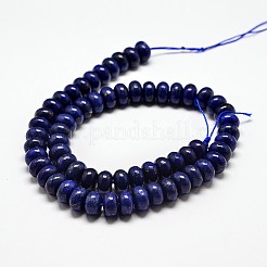 天然石ラピスラズリビーズ連売り  ロンデル  染め  6x4mm  穴：1mm  約95個/連  15インチ&nbsp;X-G-O075-04A