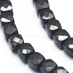 天然石ブラックスピネルビーズ連売り  多面カット  キューブ  4x4x4mm  穴：0.6mm  90~100個/連  15インチ（38cm）&nbsp;G-D0003-B08