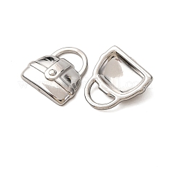 304ステンレススチールチャーム  ステンレス鋼色  バッグ  10x9.5x2mm  穴：4.5x2mm&nbsp;STAS-Z167-02P-02