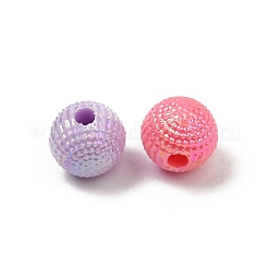 不透明なアクリルビーズ  ベリービーズ  ラウンド  ABカラーメッキ  ミックスカラー  8mm  穴：2mm  2000個/ 500g&nbsp;OACR-B031-47-8mm