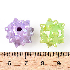 UVメッキ不透明アクリルビーズ  虹色の  うに  ミックスカラー  14.5x17~18x17~18mm  穴：2.5mm&nbsp;SACR-T017-04