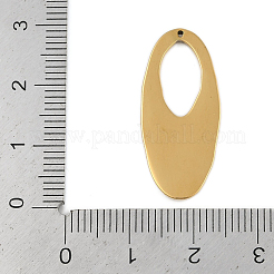 イオンプレーティング（IP）304ステンレスペンダント  オーバルチャーム  18KGP本金メッキ  28.5x12.5x2mm  穴：0.7mm&nbsp;STAS-U019-15G