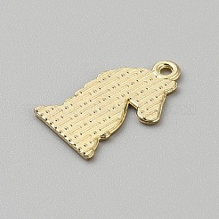 合金エナメルチャーム  ゴールドカラー  チェス  ブラック  22.5x13x1mm  穴：1.6mm&nbsp;ENAM-WH20012-02G-06