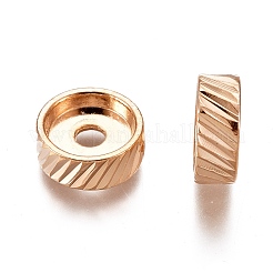 合金のスペーサービーズ  テクスチャ  鉛フリー＆カドミウムフリー  フラットラウンド  ライトゴールド  10x4mm  穴：2.5mm  内径：8mm&nbsp;PALLOY-F277-13LG-RS