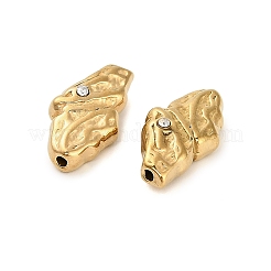 304ステンレススチールラインストーンビーズ  イオンプレーティング（ip）  18KGP本金メッキ  16x9x5mm  穴：1.2mm&nbsp;STAS-U047-05G