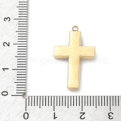 304ステンレススチールラインストーンペンダント  クロスチャーム  14KGP本金メッキ  ライトローズ  25x15x3.5mm  穴：1.8mm&nbsp;STAS-L022-085G-07