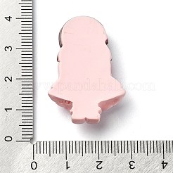 漫画の女の子の不透明樹脂デコデンカボション  人形  パールピンク  34.5x23.5x8.5mm&nbsp;RESI-S392-05B-04