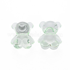 透明なアクリルビーズ  水平穴  クマ  薄緑  18.5x15.5x11mm  穴：2.5mm  約320個/500g&nbsp;MACR-S373-80-B07
