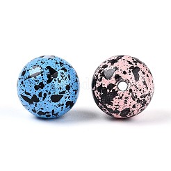 スプレー塗装された不透明なアクリルビーズ  ラウンド  ミックスカラー  19.5~20mm  穴：3mm&nbsp;ACRP-T011-02M