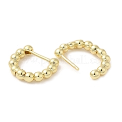 ラックメッキブラスフープピアス  長持ちメッキ  カドミウムフリー＆鉛フリー  18KGP本金メッキ  12.5x14x3mm&nbsp;EJEW-Q773-14G