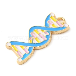 合金エナメルチャーム  ゴールドカラー  DNA  26.5x12x1.5mm  穴：1.6mm&nbsp;ENAM-R146-03B