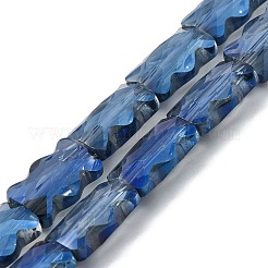 電気メッキガラスビーズセット  長方形  多面カット  ミックスカラー  12.5x8x5.5mm  穴：1.2mm  約32個/連  15.98インチ（40.6cm）&nbsp;EGLA-L045-F
