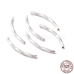 925純銀製のチューブビーズ  カーブチューブ  ツイスト広場  銀  30x2x2mm  穴：1.2mm  約17個/10g&nbsp;STER-D035-13S