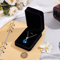 ベルベットのジュエリーペンダント収納ボックス  長方形  ブラック  10x7x3.8cm&nbsp;CON-BBC0001-28