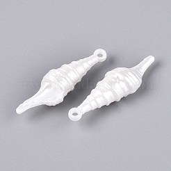 ABSプラスチックパール調ペンダント  シェル形状  乳白色  48~49x14x13mm  穴：2.5~3mm  約227個/500g&nbsp;KY-T041-16