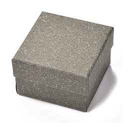 四角い紙のアクセサリー箱  スナップカバー  枕付き  時計とブレスレットのパッケージ用  オリーブ  8.6x8.6x5.7cm&nbsp;CON-G013-01D