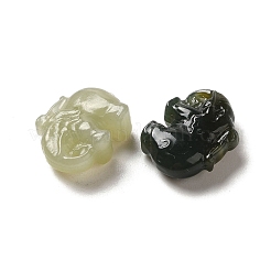 天然ネフライト翡翠ペンダント  象のチャーム  12x16x5mm  穴：1mm&nbsp;G-NH0007-03
